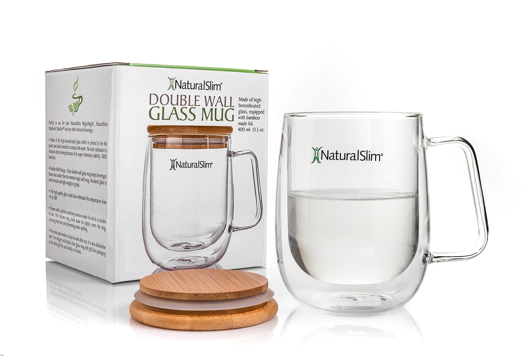 NaturalSlim® Double Wall Glass Mug