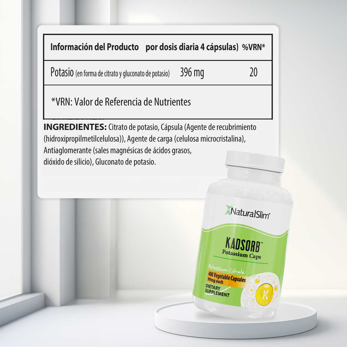 Kadsorb Potassium información nutricional [facts:es]