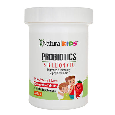 NaturalKids PROBIOTICS Chewable Tablets 5 Billion CFUs per Serving | Chewable Probiotics Tablets 60 Chewable Tablets | Strawberry Flavor - product photo
